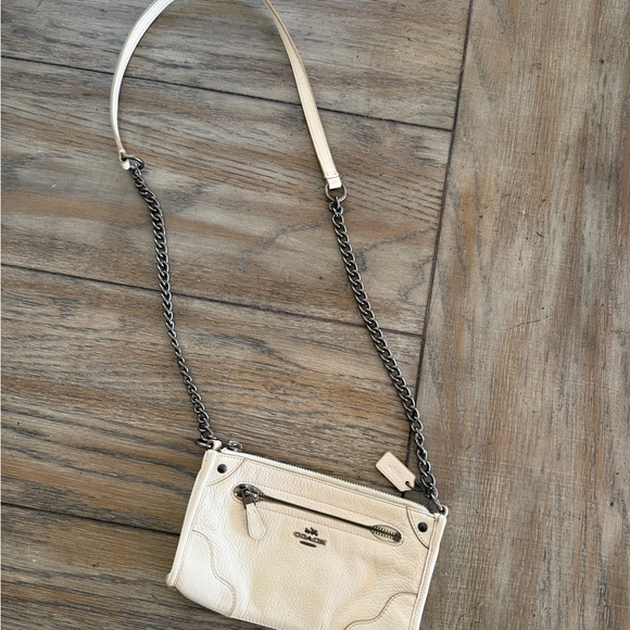 Coach Handbags - Coach Cream Leather Crossbody Bag